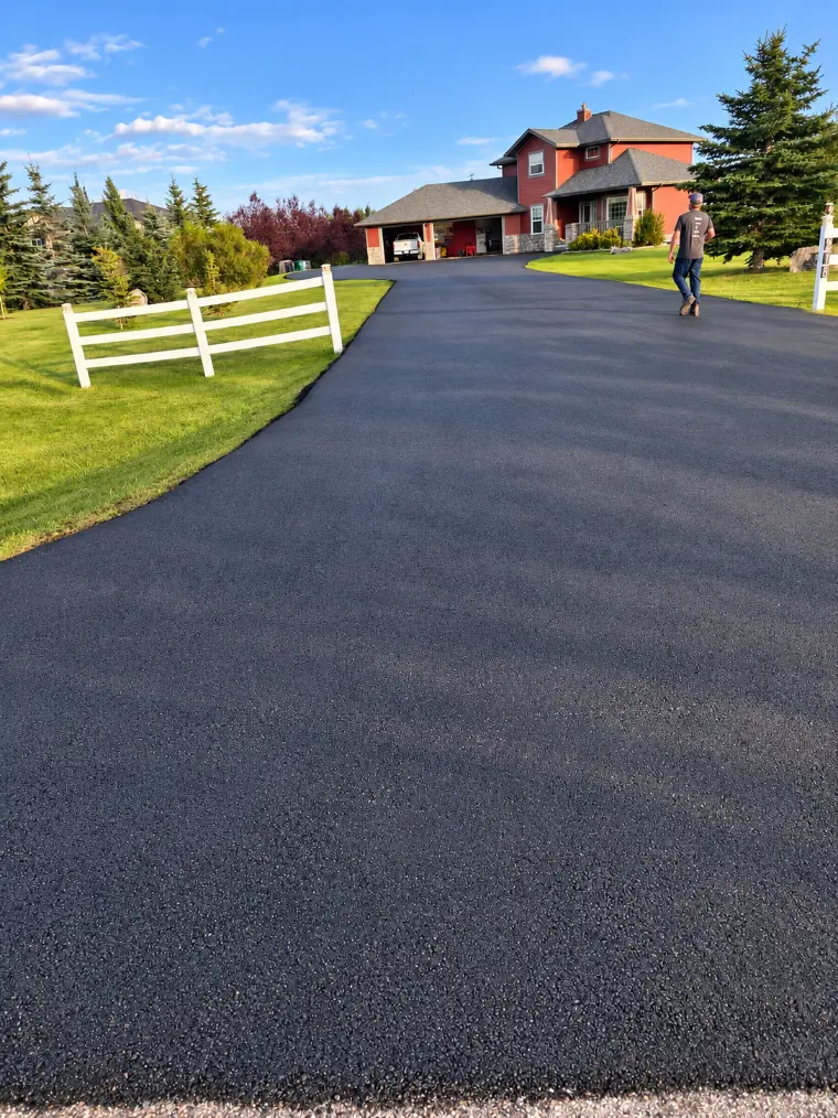 Chip sealed residential driveway