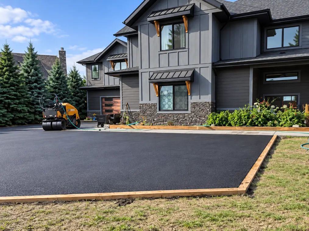 Freshly sealed asphalt
