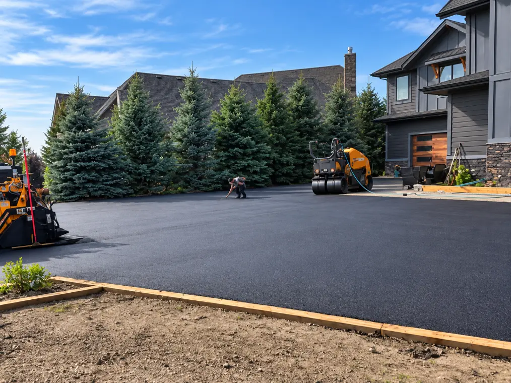 Paving crew at work